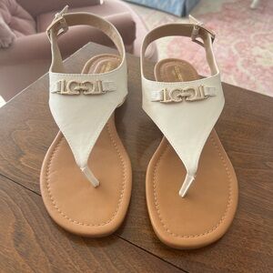 Women's Cream and Tan Sandals